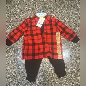 Carter’s Baby Boy Red Buffalo Plaid Outfit Set | Size 3–6M | NWT